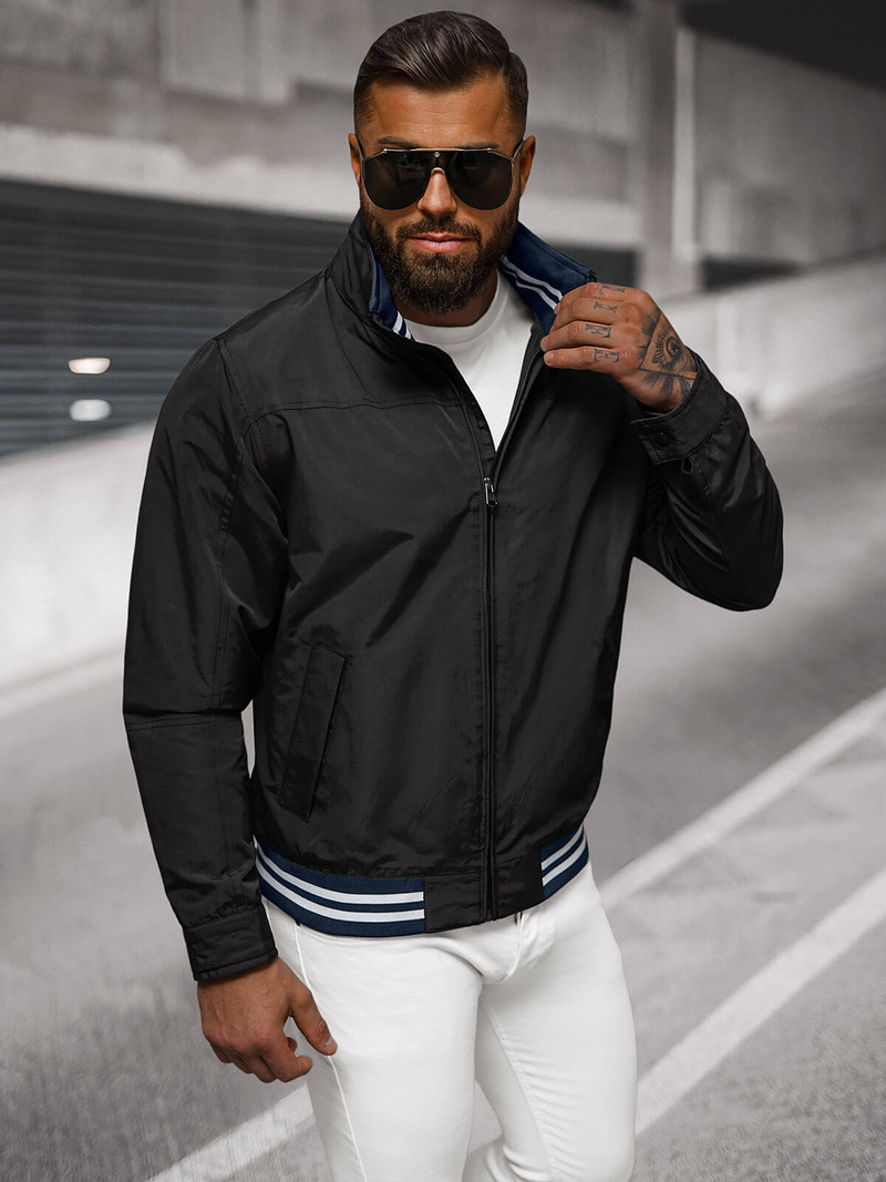 Ανδρικό χειμερινό μπουφάν μαύρο OZONEE JS/5M3101/392Z