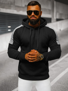 Ανδρικό Φούτερ με Κουκούλα μαύρο OZONEE JS/8B1311/3