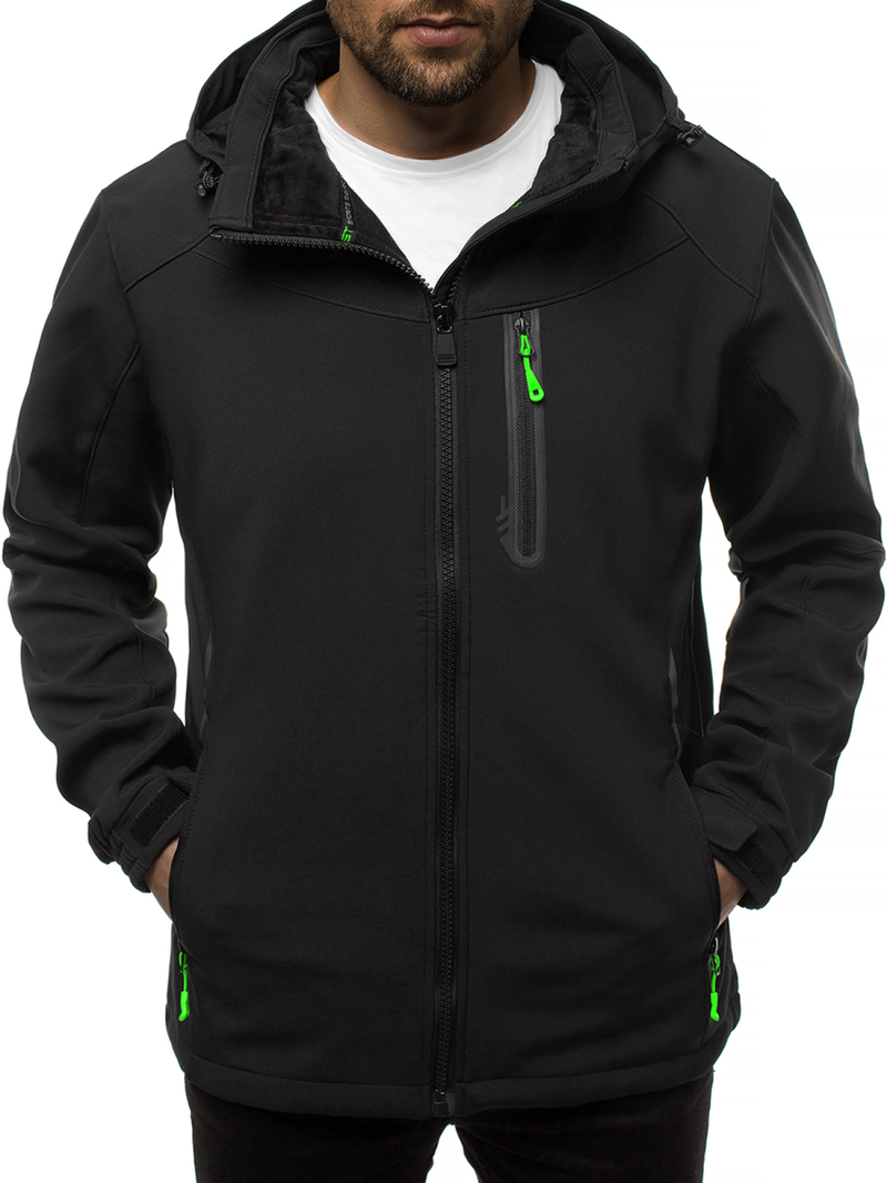 Ανδρικό μπουφάν Softshell μαύρο-πράσινο OZONEE GE/12269Z