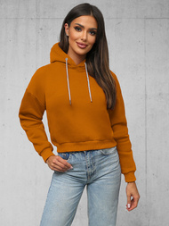 Γυναικείο φούτερ με κουκούλα κάμελ OZONEE O/12102