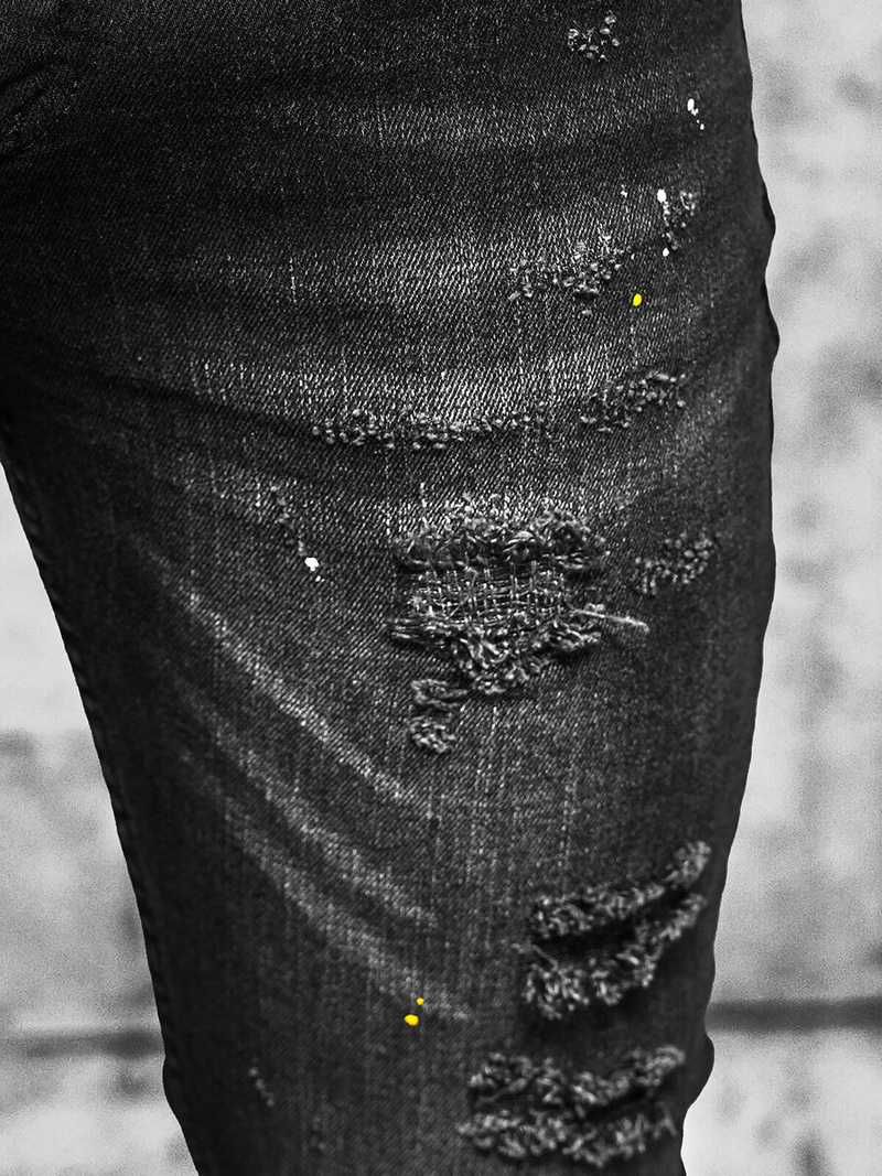 Ανδρικό τζιν παντελόνι mαύρος OZONEE O/MB465