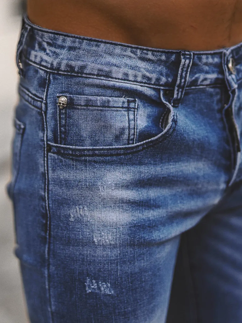 Ανδρικό τζιν παντελόνι mπλε OZONEE NB/MP0126B