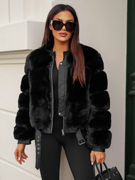 Γυναικείο μπουφάν μαύρο OZONEE JS/11Z8080Z