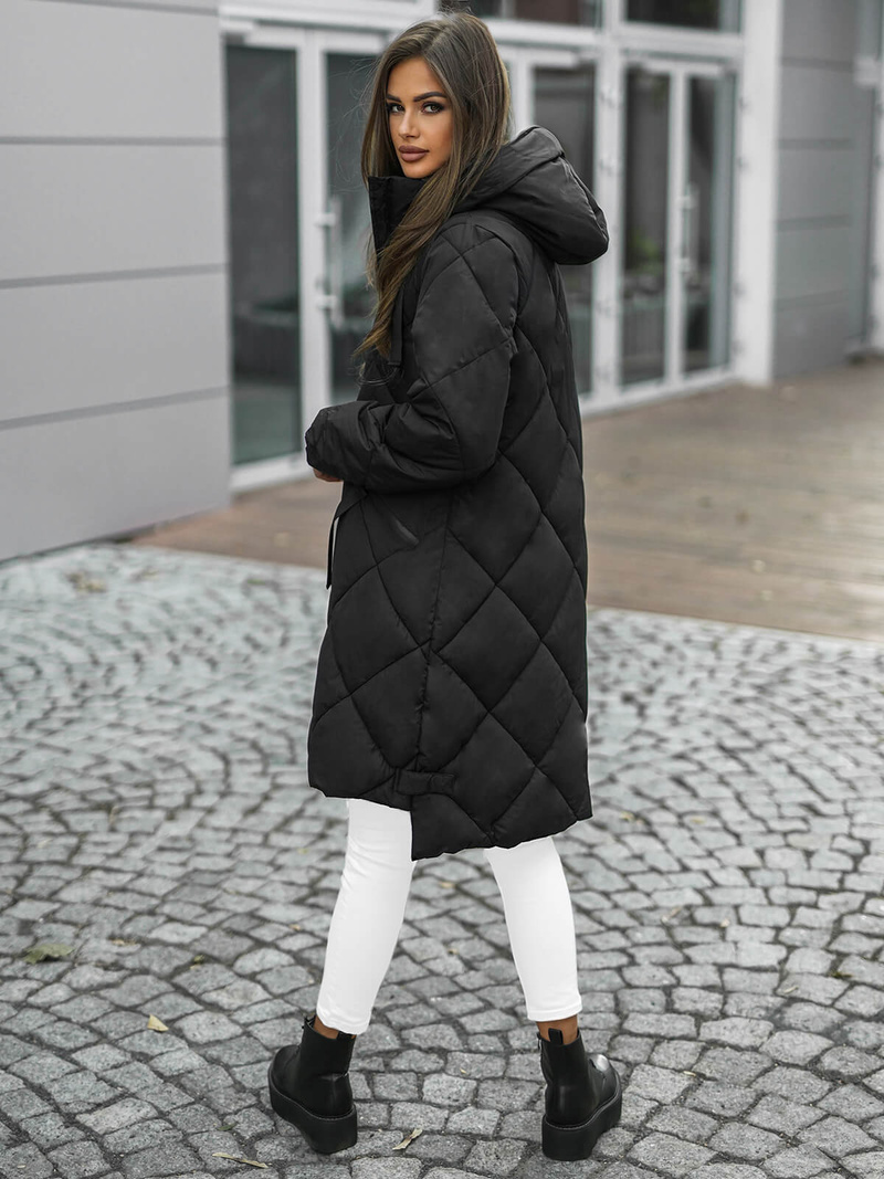 Γυναικείο μπουφάν μαύρο OZONEE JS/5M3168/392Z