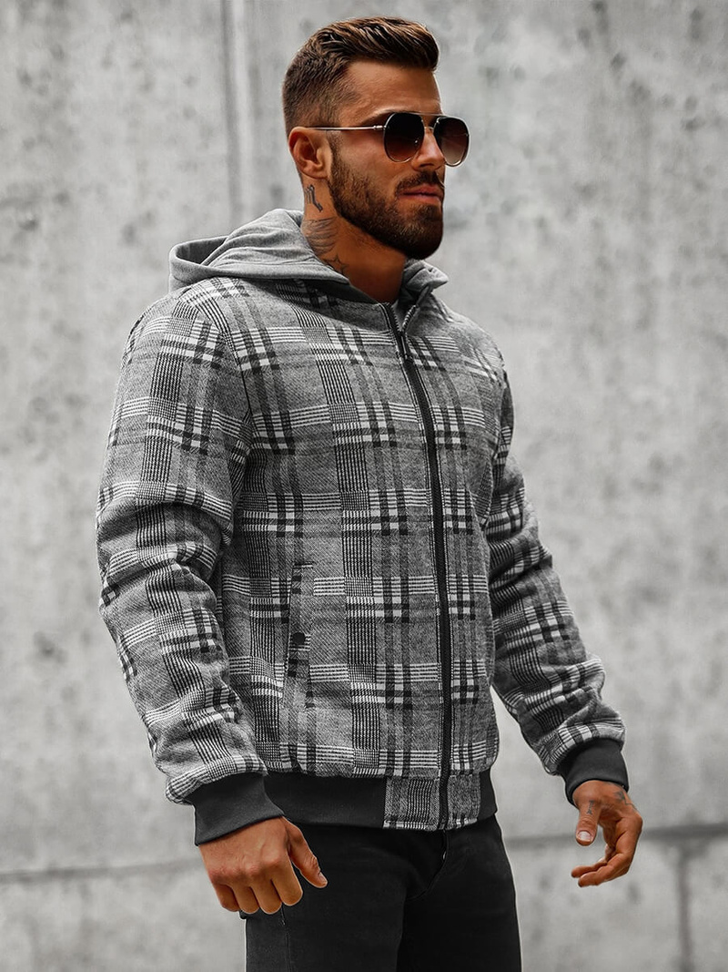 Ανδρικό μπουφάν γκρι OZONEE O/3A58