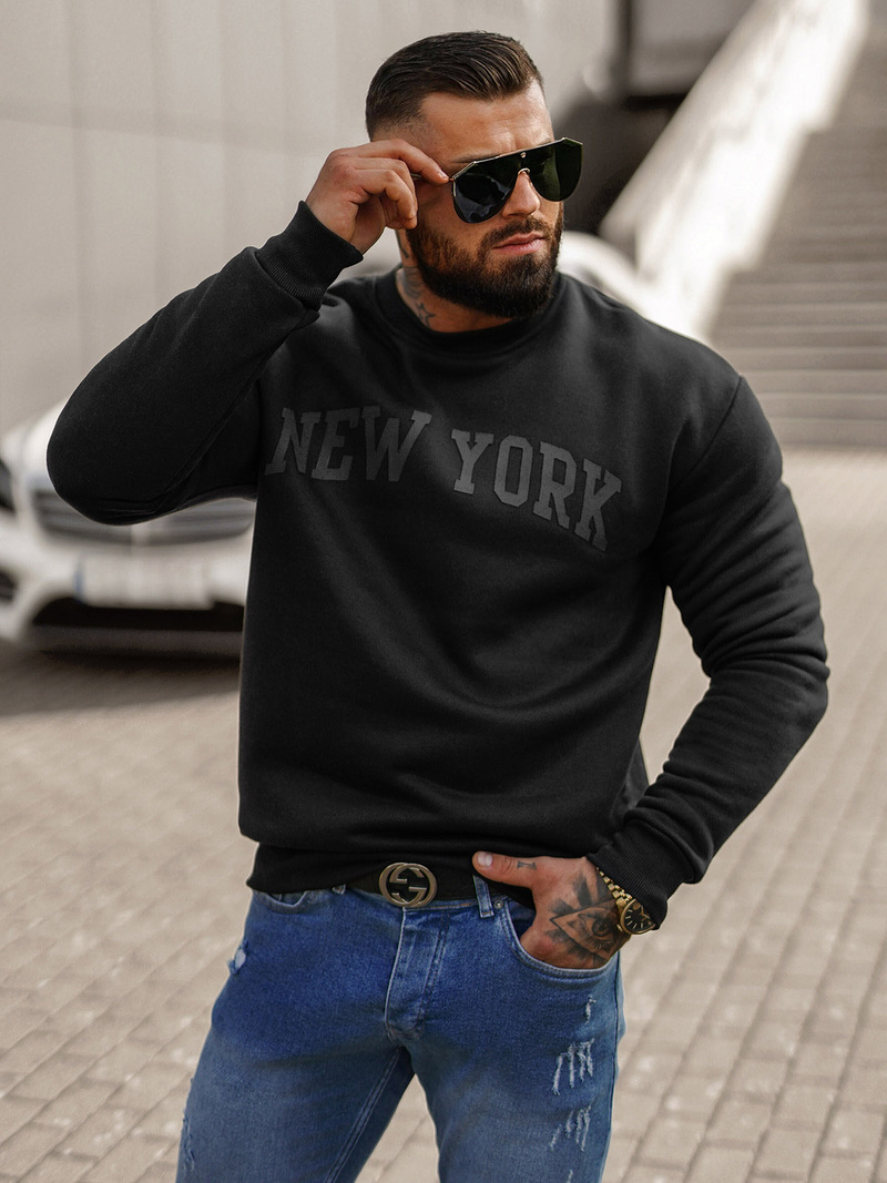 Ανδρικό Φούτερ μαύρο OZONEE JS/8B1362/3