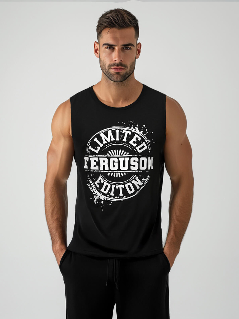 Ανδρικό αμάνικο μπλουζάκι mαύρος OZONEE JS/8B1725/3