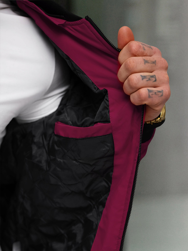 Ανδρικό μπουφάν μπορντό OZONEE JS/62M9502/06