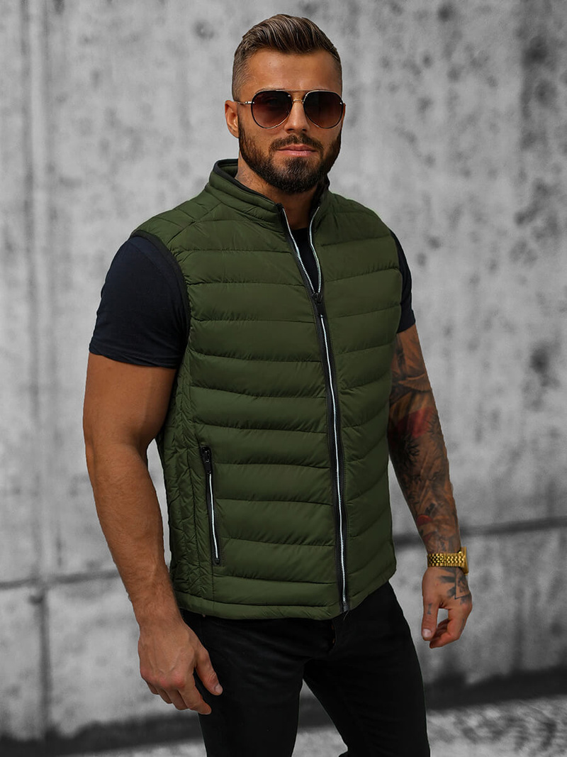 Ανδρικό αμάνικο μπουφάν xακί OZONEE N/7133Z