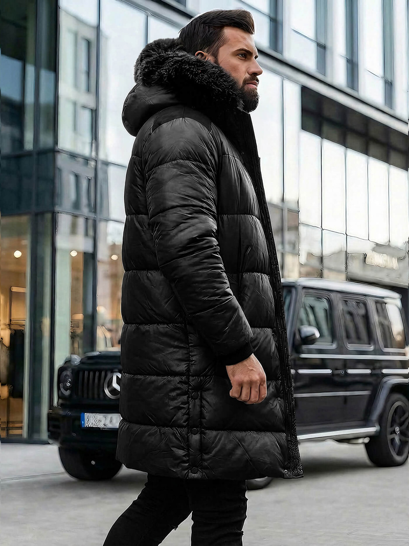 Ανδρικό χειμερινό μπουφάν μαύρο OZONEE O/M800Z