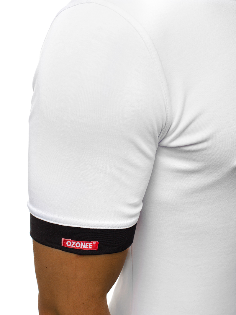 Ανδρικό μπλουζάκι με κουκούλα λευκό OZONEE O/1273Z