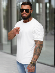 Ανδρικό μπλουζάκι λευκό OZONEE JS/8T88/1Z