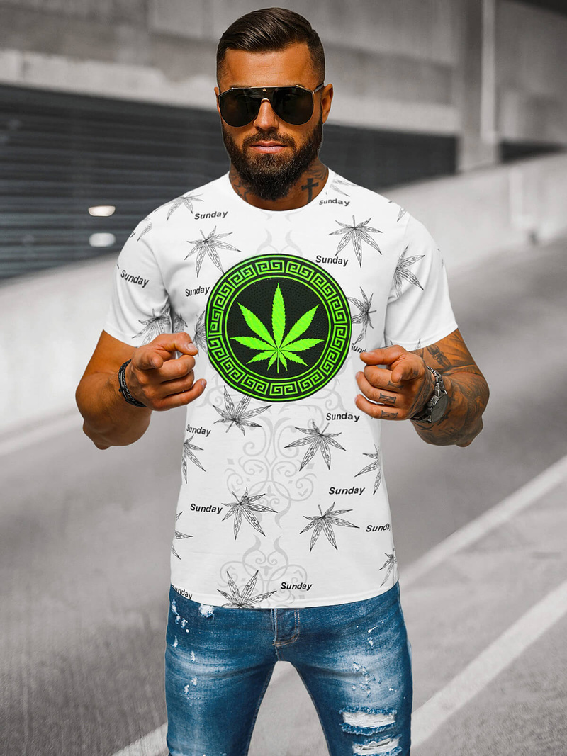 Ανδρικό μπλουζάκι λευκό OZONEE O/T139/1