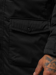 Ανδρικό χειμερινό μπουφάν mαύρος OZONEE JS/5M120/392