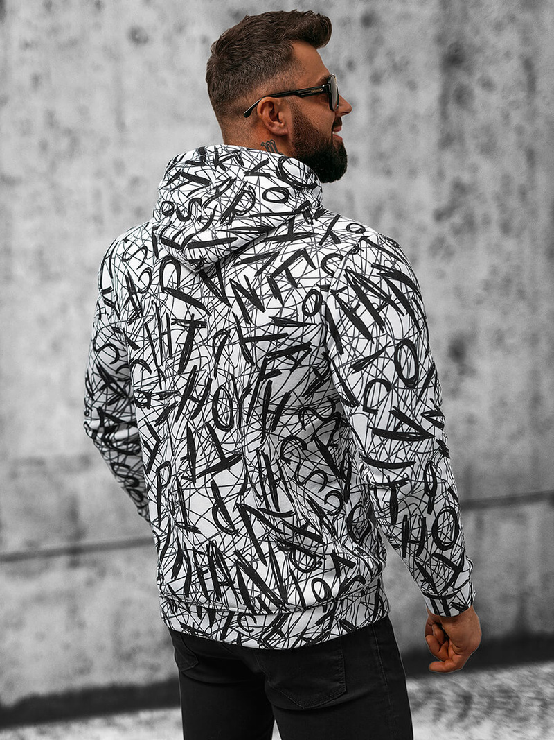 Ανδρικό Φούτερ με ασπρό-μαύρο OZONEE O/3503BZZ