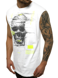 Ανδρικό αμάνικο μπλουζάκι λευκό OZONEE MACH/M1212