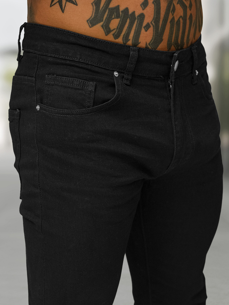 Ανδρικό τζιν παντελόνι mαύρος OZONEE BL/JK885