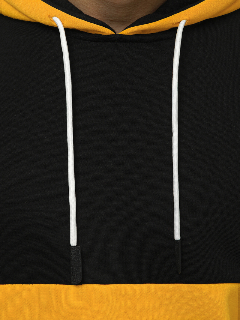 Ανδρικό Φούτερ με Κουκούλα μαύρο-κίτρινο OZONEE JS/KS2165