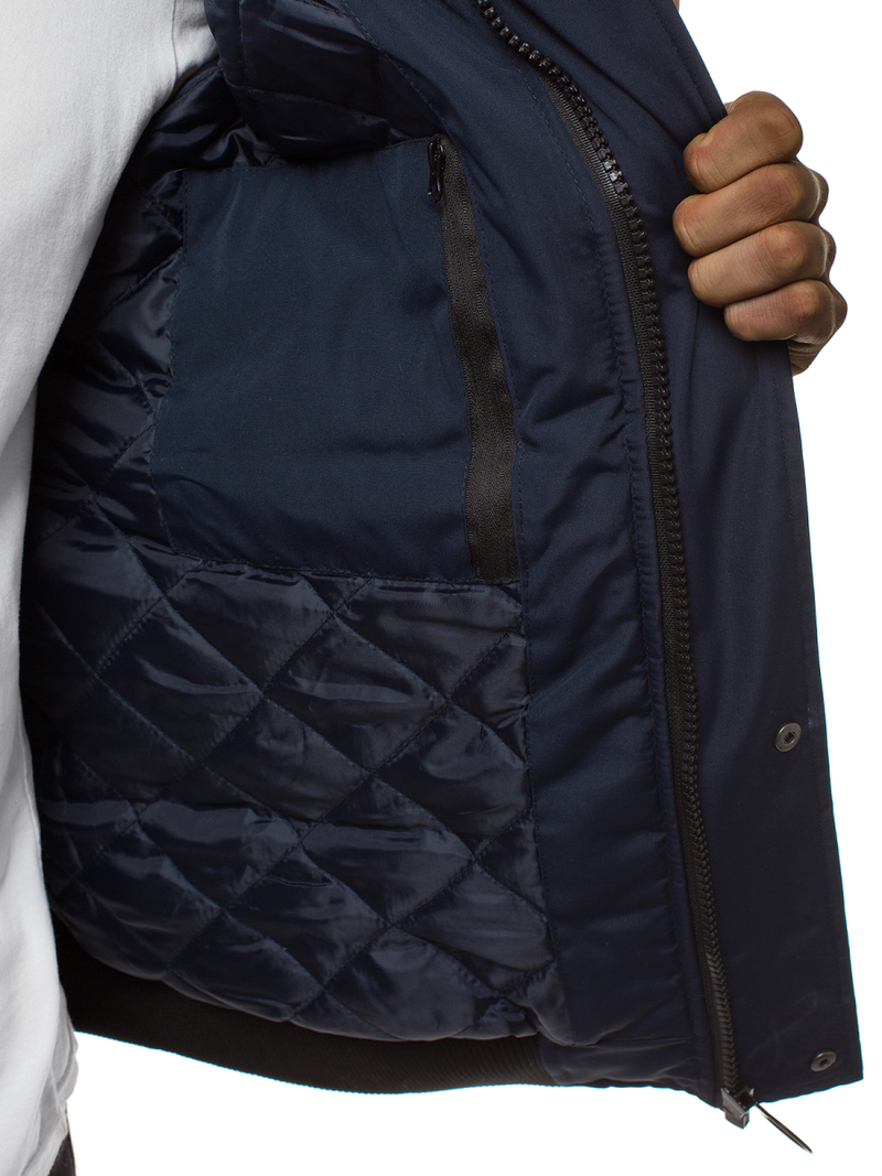 Ανδρικό χειμερινό μπουφάν ναυτικό μπλε OZONEE JS/2019005