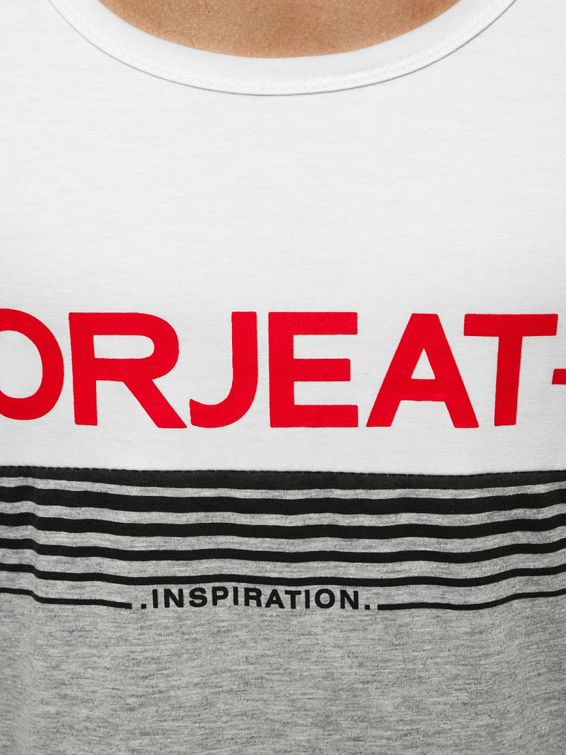 Ανδρικό αμάνικο μπλουζάκι λευκό OZONEE JS/SS11062