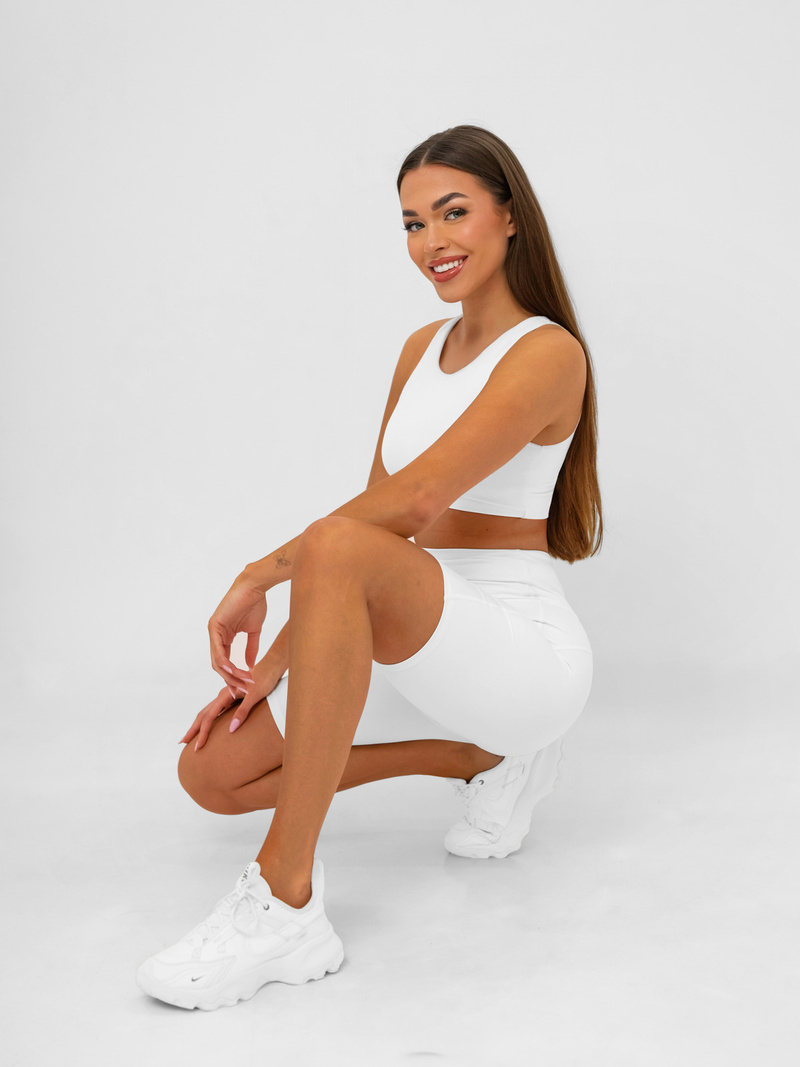 Κοντό λευκό γυναικείο κολάν OZONEE JS/17K583/1