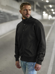 Ανδρικό φούτερ με φερμουάρ μαύρο OZONEE JS/2002Z