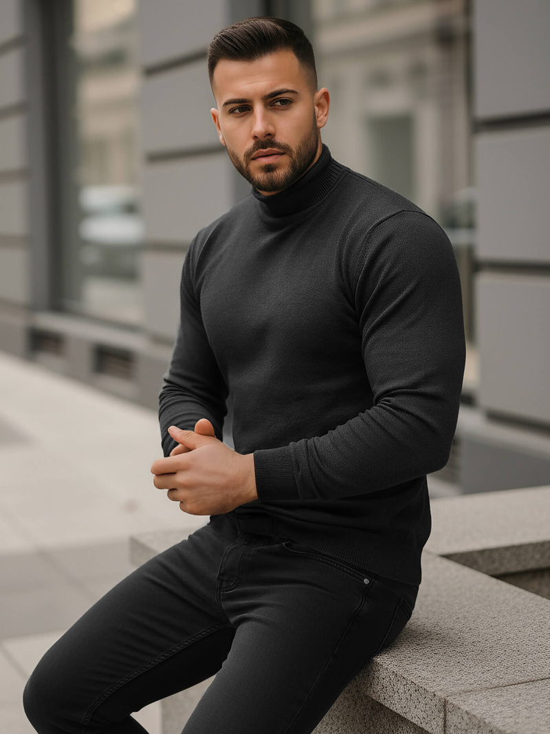 Ανδρικό πουλόβερ Γραφίτης OZONEE V/V24503