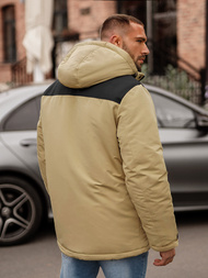 Ανδρικό χειμερινό μπουφάν μπεζ OZONEE JS/22M322/62Z