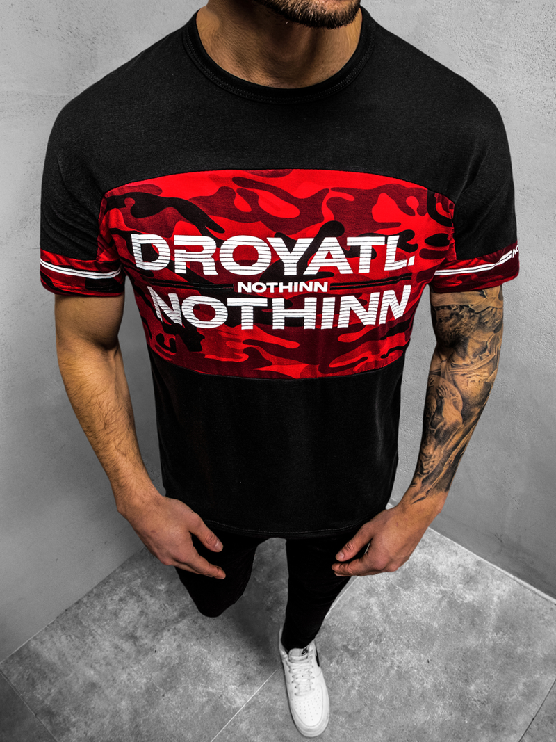 Ανδρικό μπλουζάκι μαύρο OZONEE JS/SS10976Z