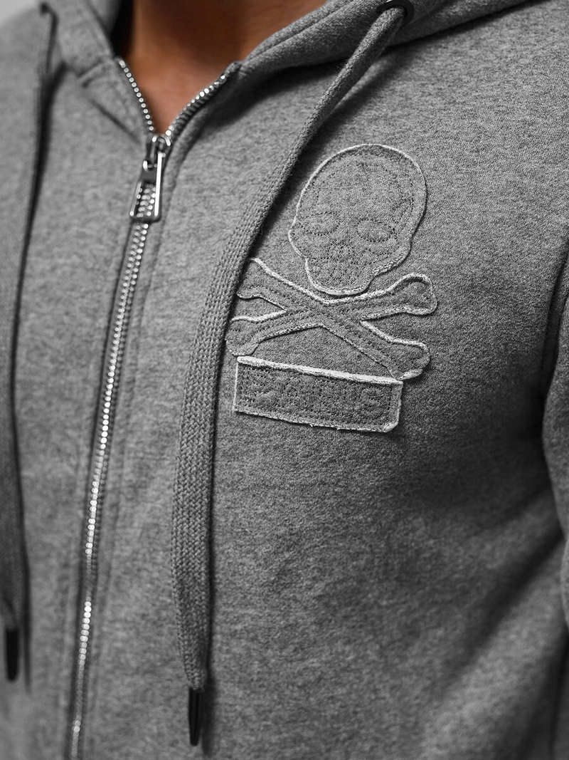 Ανδρικό Φούτερ με kουκούλα γραφίτη OZONEE NB/MF2003