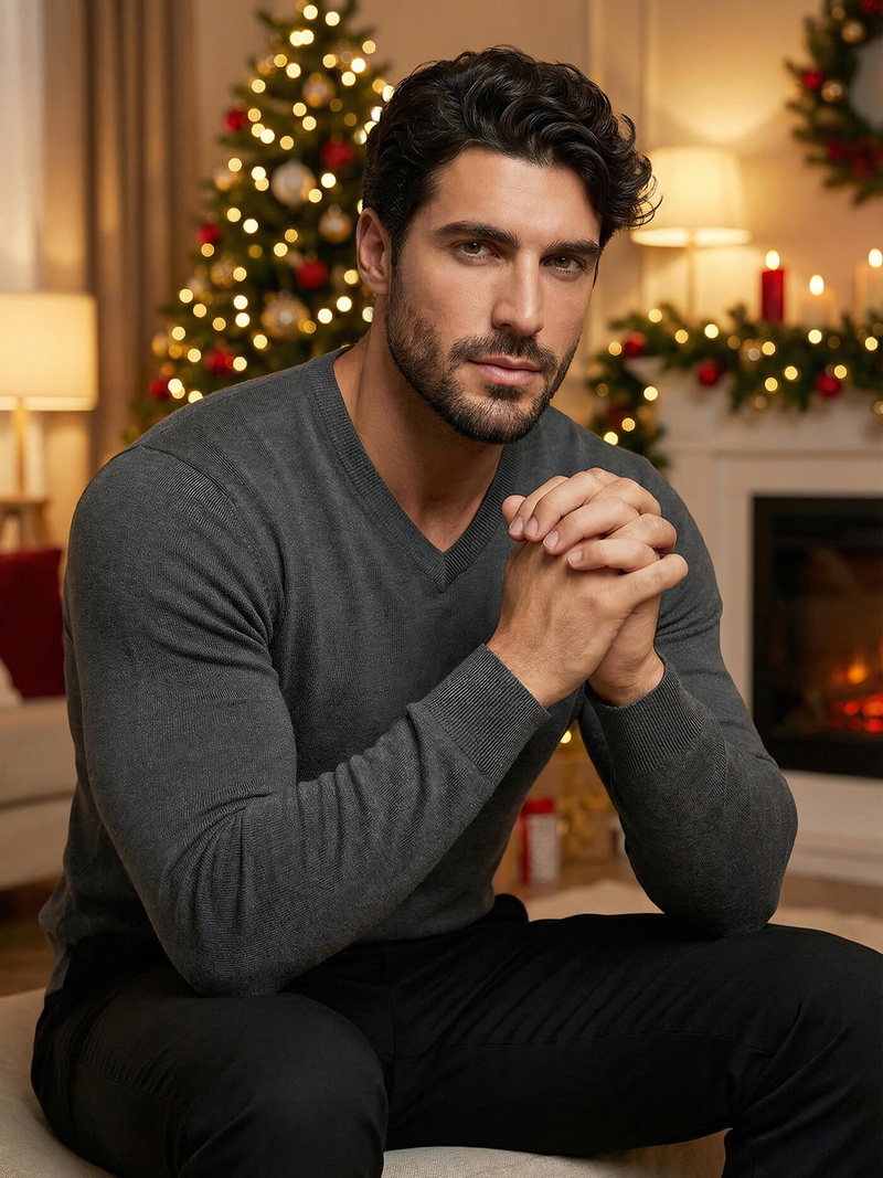 Ανδρικό πουλόβερ Γραφίτης OZONEE NB/MMB601/3Z