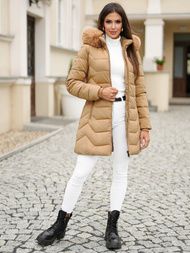 Γυναικείο μπουφάν μπεζ OZONEE JS/16M9121/62Z