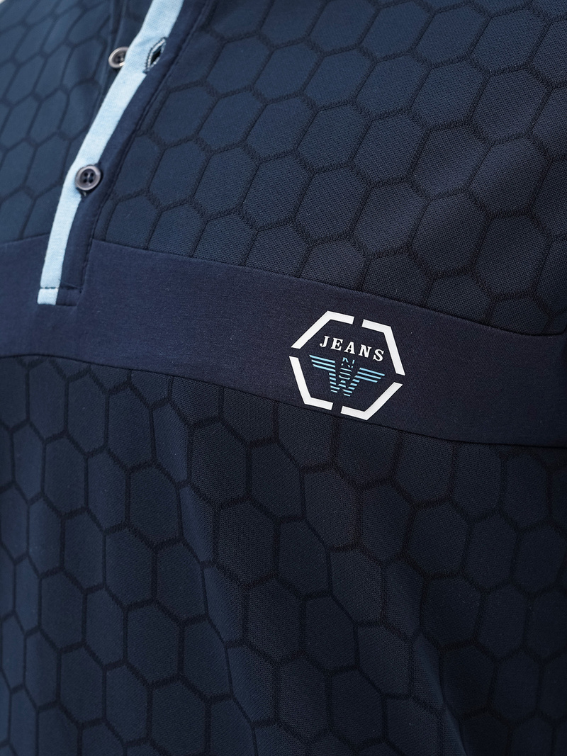 Ανδρική μπλούζα polo ναυτικό μπλε OZONEE O/QQ922