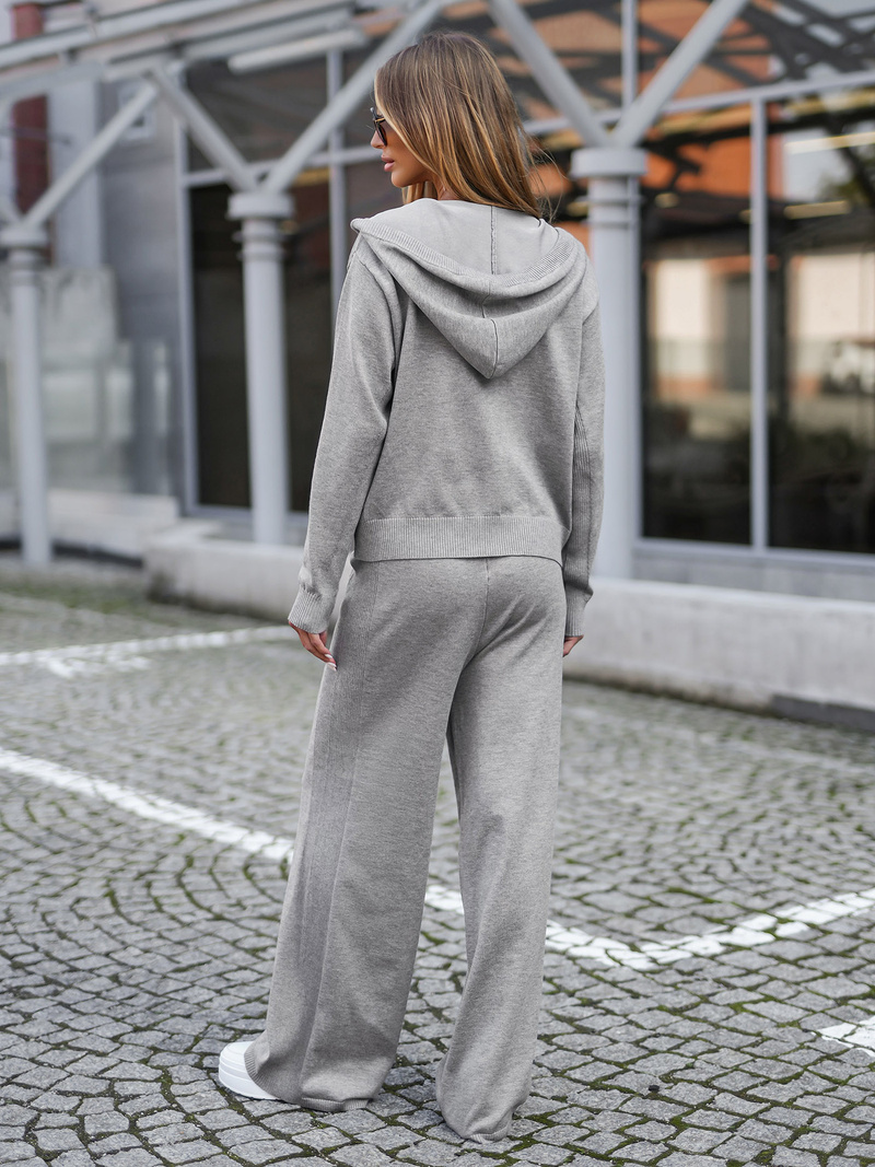 Γυναικείο σετ φόρμας δύο κομματιών γκρι OZONEE JS/26C8803/2