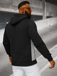 Ανδρικό Φούτερ με Κουκούλα μαύρο OZONEE JS/8B1320/3