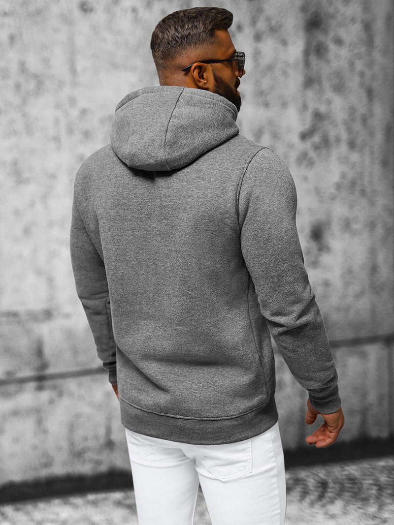 Ανδρικό Φούτερ με kουκούλα γραφίτη OZONEE NB/MF2007