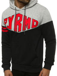 Ανδρικό Φούτερ με Κουκούλα γκρι-μαύρο OZONEE JS/KS2133