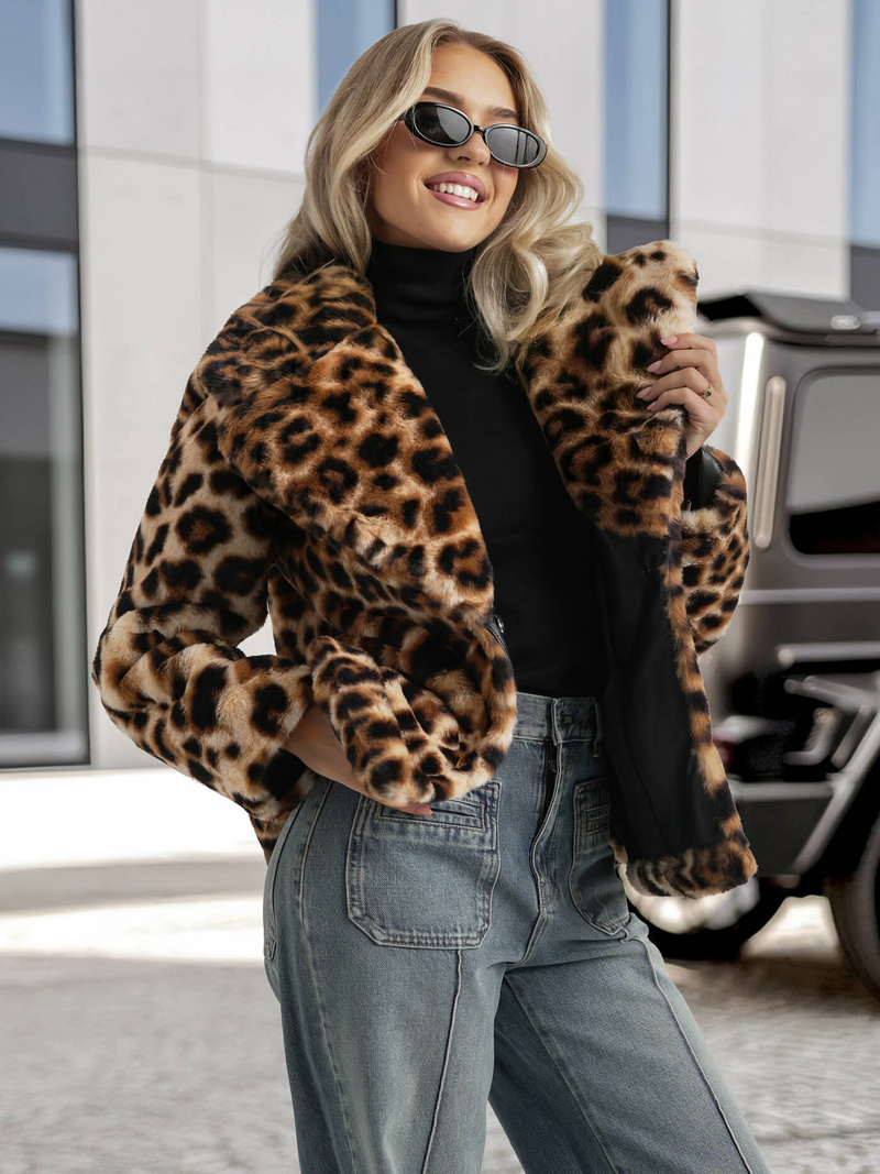 Γυναικεία μπουφάν σε μπεζ-καφέ χρώμα OZONEE JS/61M8500/158