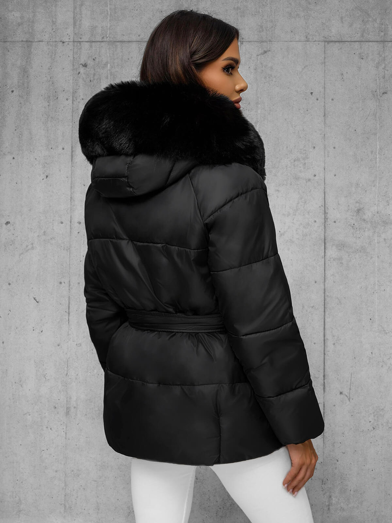 Γυναικείο μπουφάν μαύρο OZONEE JS/16M9206/392Z