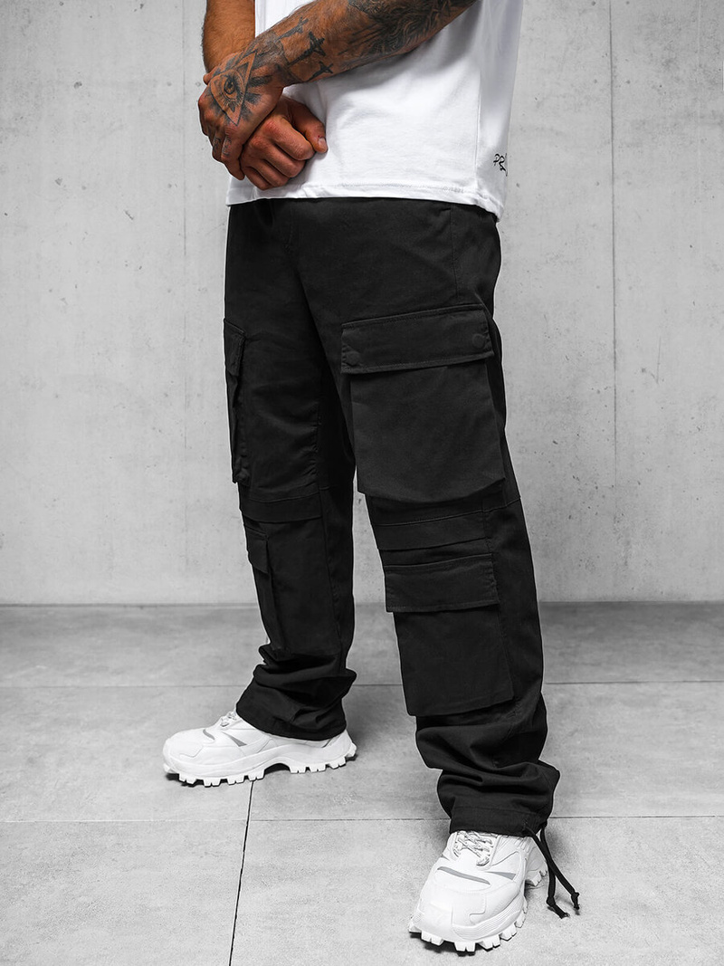 Ανδρικό παντελόνι mαύρος OZONEE O/G3019Z