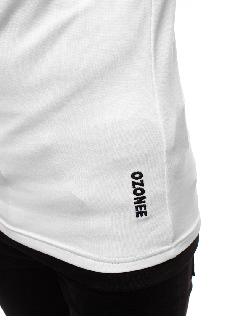 Ανδρικό μπλουζάκι με κουκούλα λευκό OZONEE O/1273Z