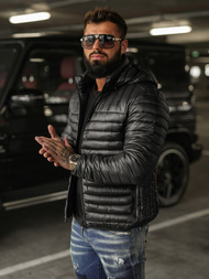 Ανδρικό μπουφάν mαύρος OZONEE JS/16M9336/392BZ