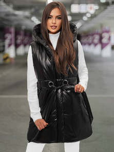 Γυναικείο αμάνικο μπουφάν μαύρο OZONEE O/DK119/1