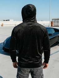 Ανδρικό βελούδινο Φούτερ με Kουκούλα μαύρο OZONEE JS/8B1168/3Z