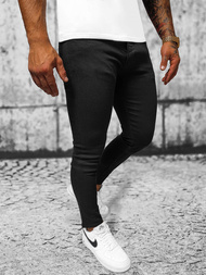 Ανδρικό τζιν παντελόνι mαύρος OZONEE E/5348/02