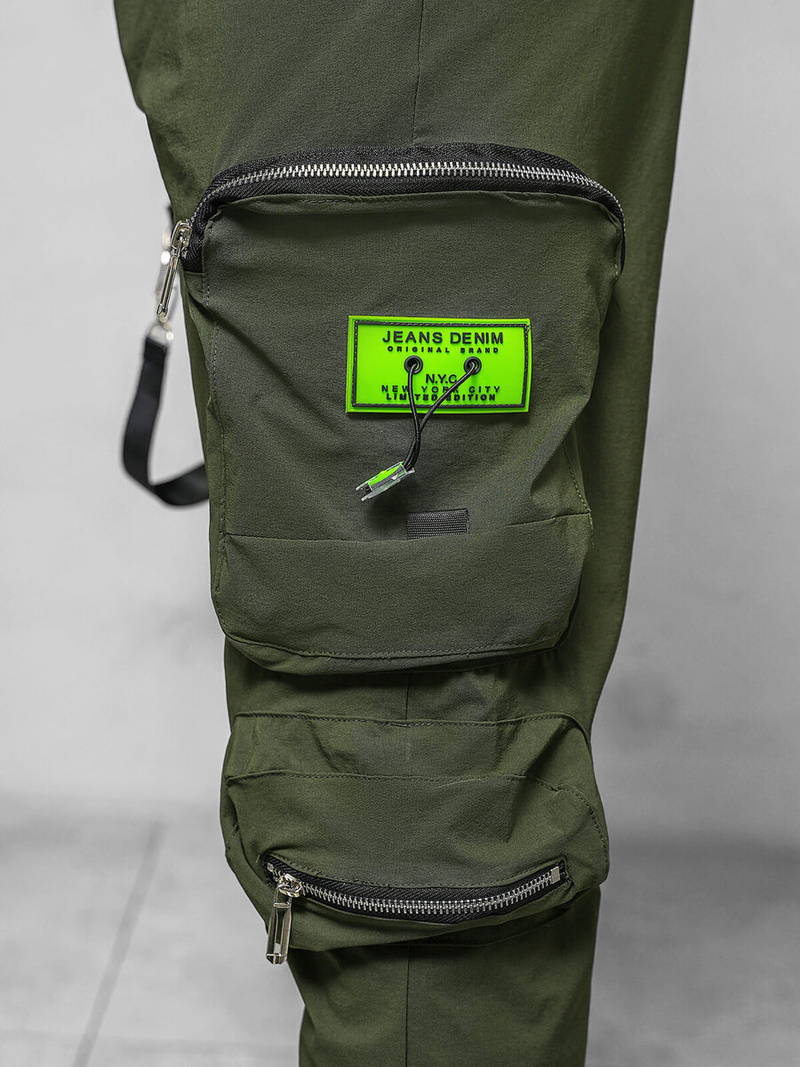 Ανδρικό παντελόνι chino χακί OZONEE O/PS5519