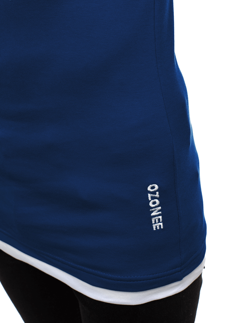 Ανδρικό μπλουζάκι με κουκούλα ινδικό OZONEE O/1273Z