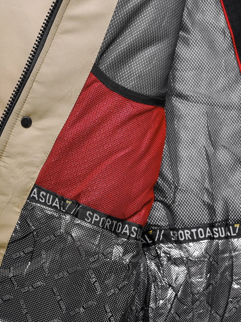 Ανδρικό χειμερινό μπουφάν μπεζ OZONEE JS/22M322/62