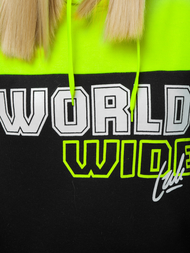 Γυναικείο φούτερ με κουκούλα μαύρο OZONEE JS/KSW2006