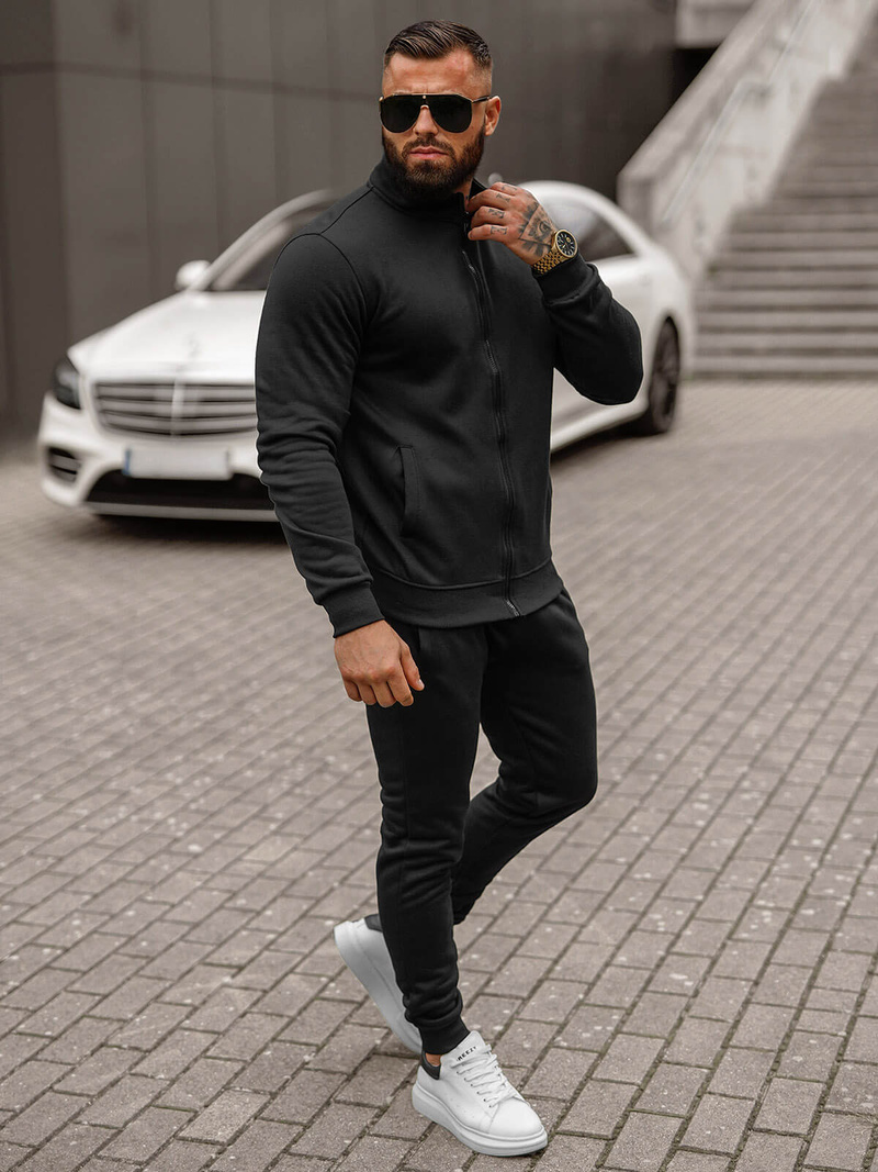 Ανδρικό σετ φόρμας μαύρο OZONEE JS/68C10385/3Z